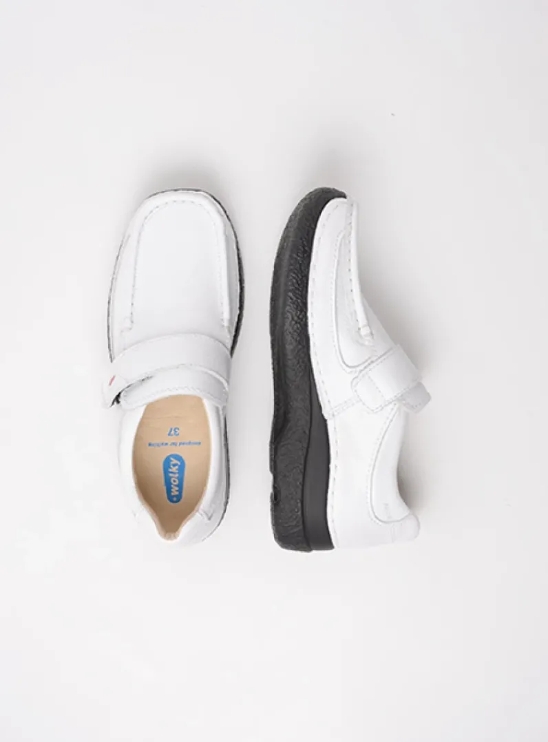 DAMES Wolky Instappers|Herfst/Winter<Roll Strap - wit leer