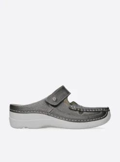 DAMES Wolky Slippers|Klompen<Roll Talaria - antraciet leer