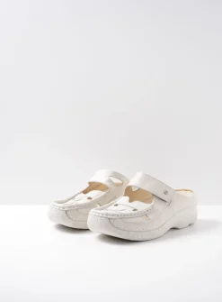 DAMES Wolky Slippers|Klompen<Roll Talaria - creme wit leer
