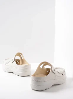 DAMES Wolky Slippers|Klompen<Roll Talaria - creme wit leer