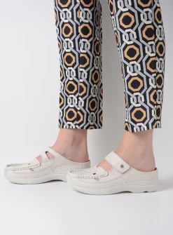 DAMES Wolky Slippers|Klompen<Roll Talaria - creme wit leer