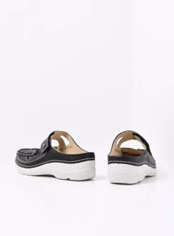 DAMES Wolky Slippers|Klompen<Roll Talaria - zwart leer