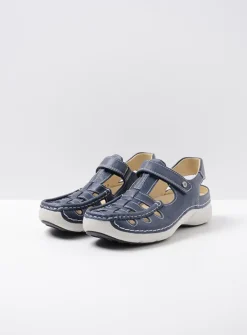 DAMES Wolky Sandalen<Rolling Sun - blauw leer