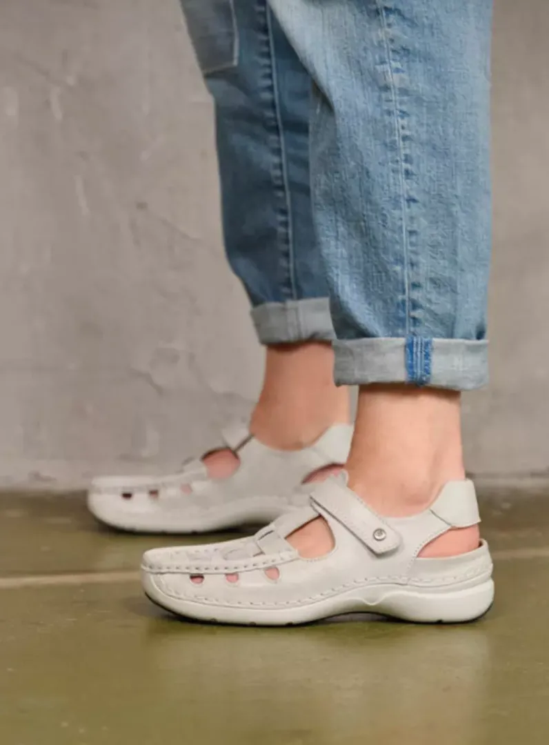 DAMES Wolky Sandalen<Rolling Sun - gebroken wit effectleer