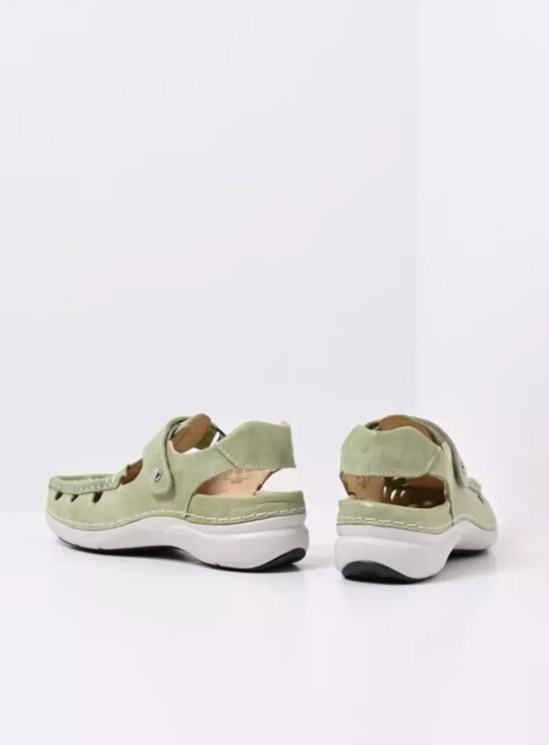 DAMES Wolky Sandalen<Rolling Sun - lichtgroen effectleer