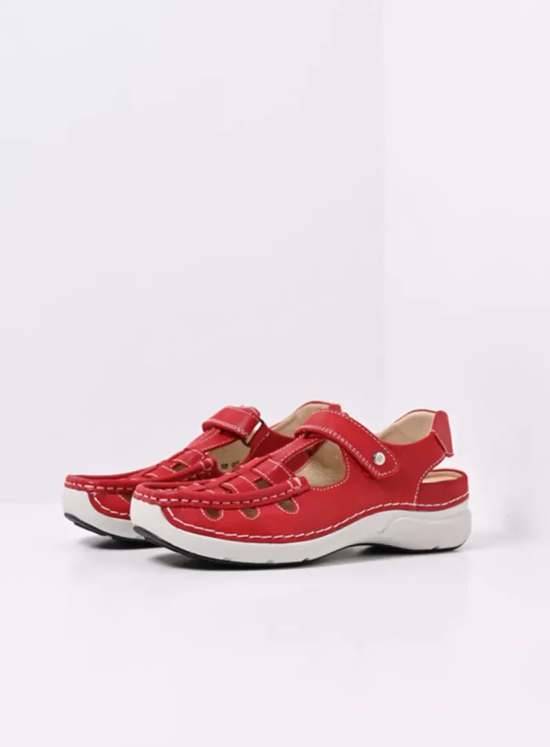 DAMES Wolky Sandalen<Rolling Sun - rood effectleer