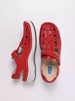 DAMES Wolky Sandalen<Rolling Sun - rood effectleer