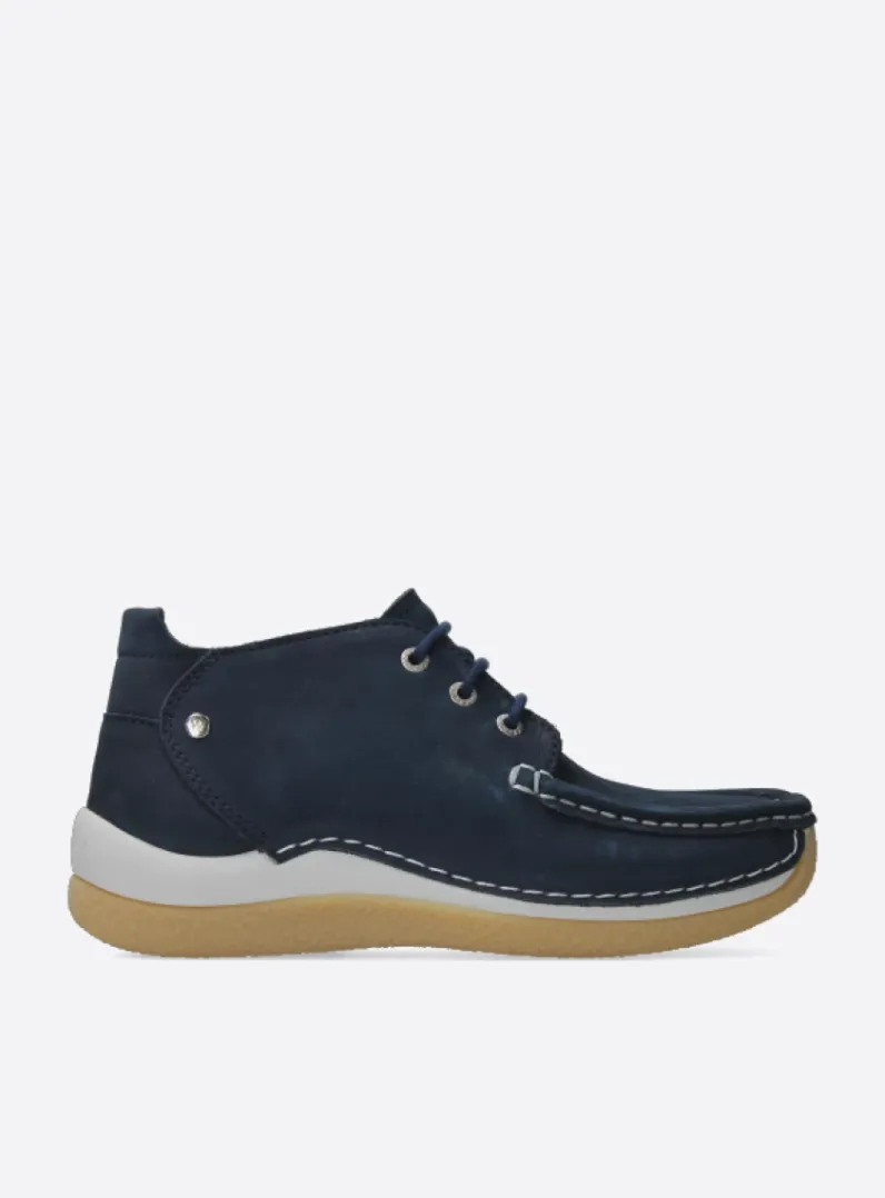 DAMES Wolky Lage Veterschoenen|Hoge Veterschoenen<Rosella - denim nubuck