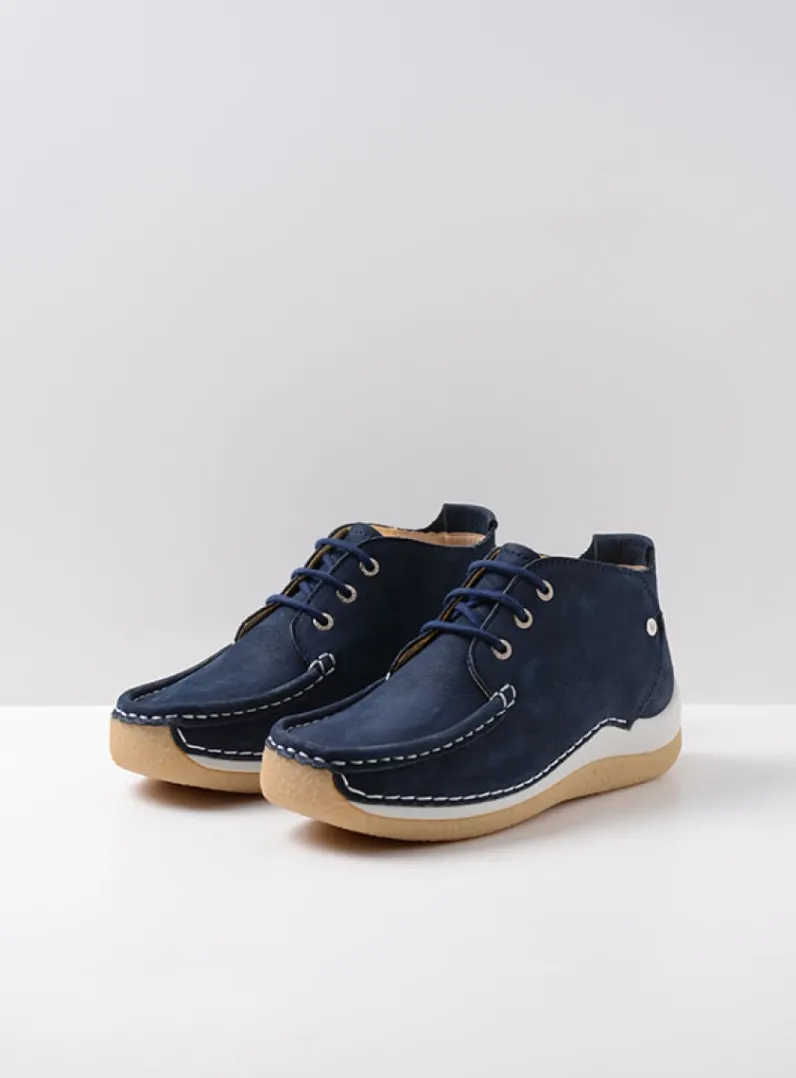 DAMES Wolky Lage Veterschoenen|Hoge Veterschoenen<Rosella - denim nubuck