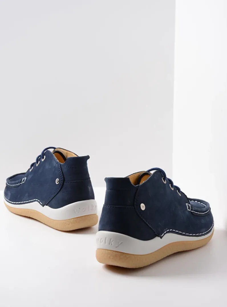 DAMES Wolky Lage Veterschoenen|Hoge Veterschoenen<Rosella - denim nubuck