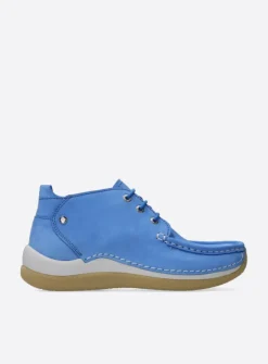 DAMES Wolky Lage Veterschoenen|Hoge Veterschoenen<Rosella - lichtblauw nubuck