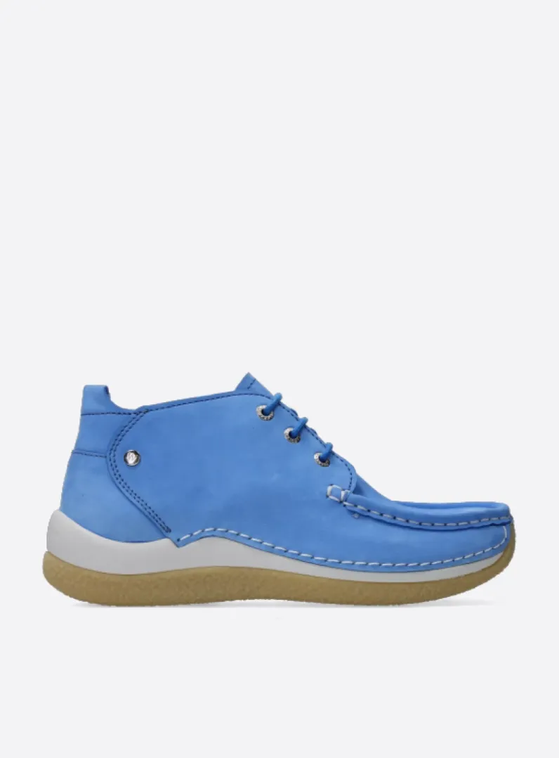 DAMES Wolky Lage Veterschoenen|Hoge Veterschoenen<Rosella - lichtblauw nubuck