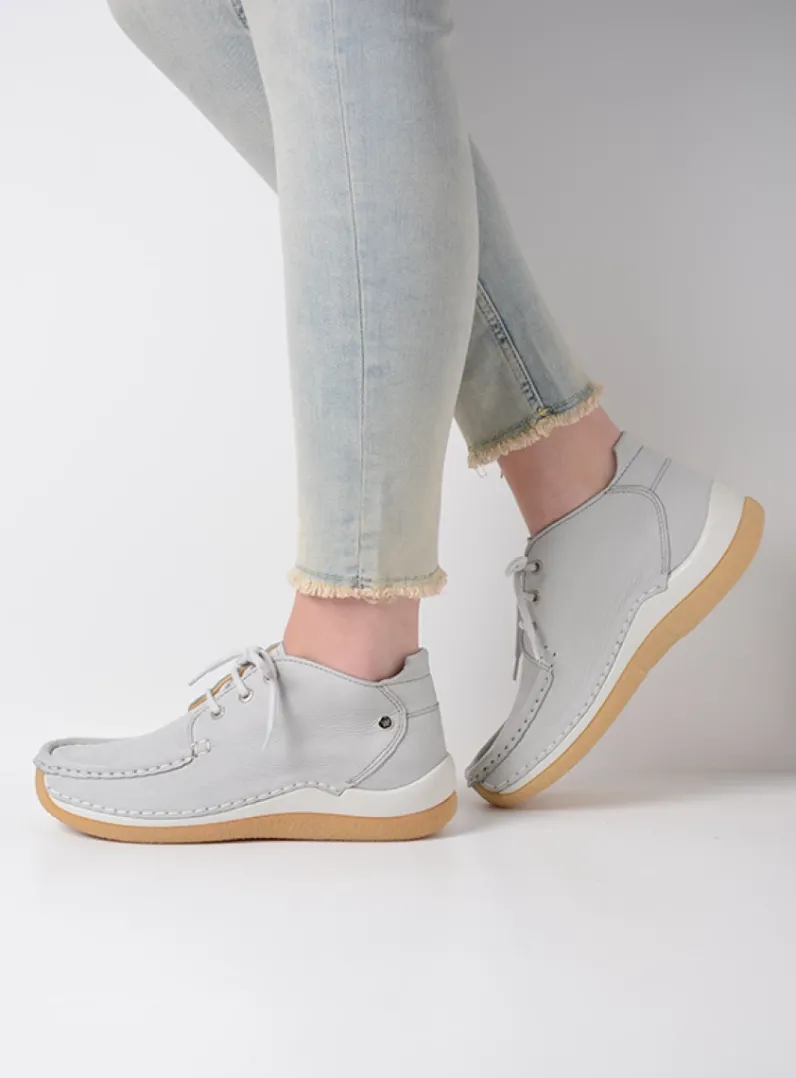 DAMES Wolky Lage Veterschoenen|Hoge Veterschoenen<Rosella - lichtgrijs nubuck