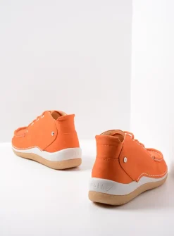 DAMES Wolky Lage Veterschoenen|Hoge Veterschoenen<Rosella - oranje nubuck
