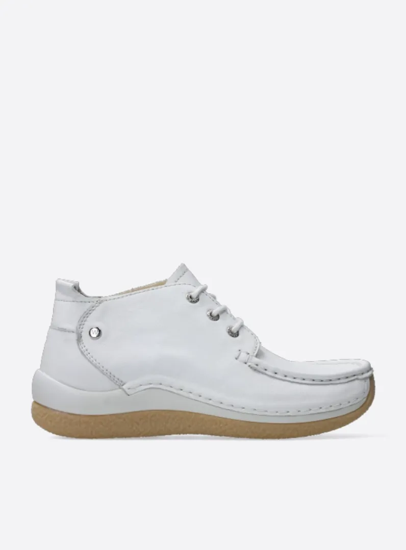 DAMES Wolky Lage Veterschoenen|Hoge Veterschoenen<Rosella - wit leer