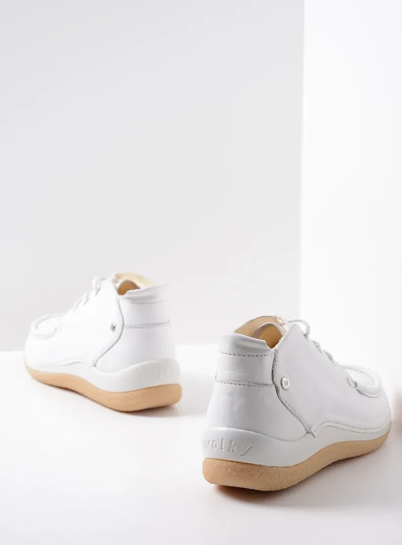 DAMES Wolky Lage Veterschoenen|Hoge Veterschoenen<Rosella - wit leer
