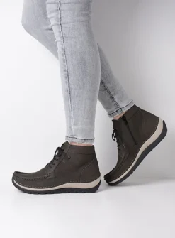 DAMES Wolky Hoge Veterschoenen|Herfst/Winter<Salado - asfalt nubuck