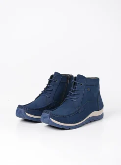 DAMES Wolky Hoge Veterschoenen<Salado - blauw nubuck