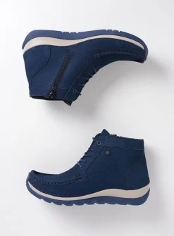 DAMES Wolky Hoge Veterschoenen<Salado - blauw nubuck