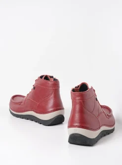 DAMES Wolky Hoge Veterschoenen<Salado - bordeauxrood leer
