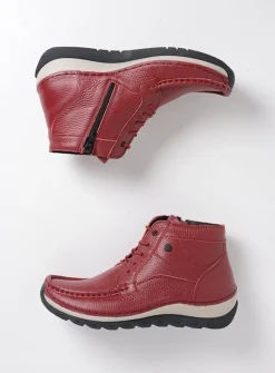 DAMES Wolky Hoge Veterschoenen<Salado - bordeauxrood leer