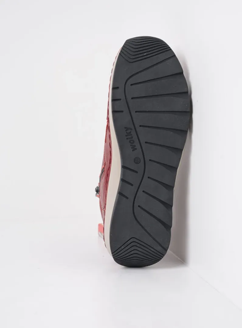 DAMES Wolky Hoge Veterschoenen<Salado - bordeauxrood leer