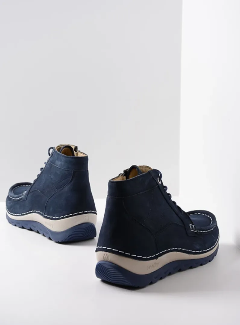 DAMES Wolky Hoge Veterschoenen<Salado - denim nubuck