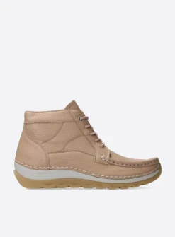 DAMES Wolky Hoge Veterschoenen<Salado - lichtbeige leer
