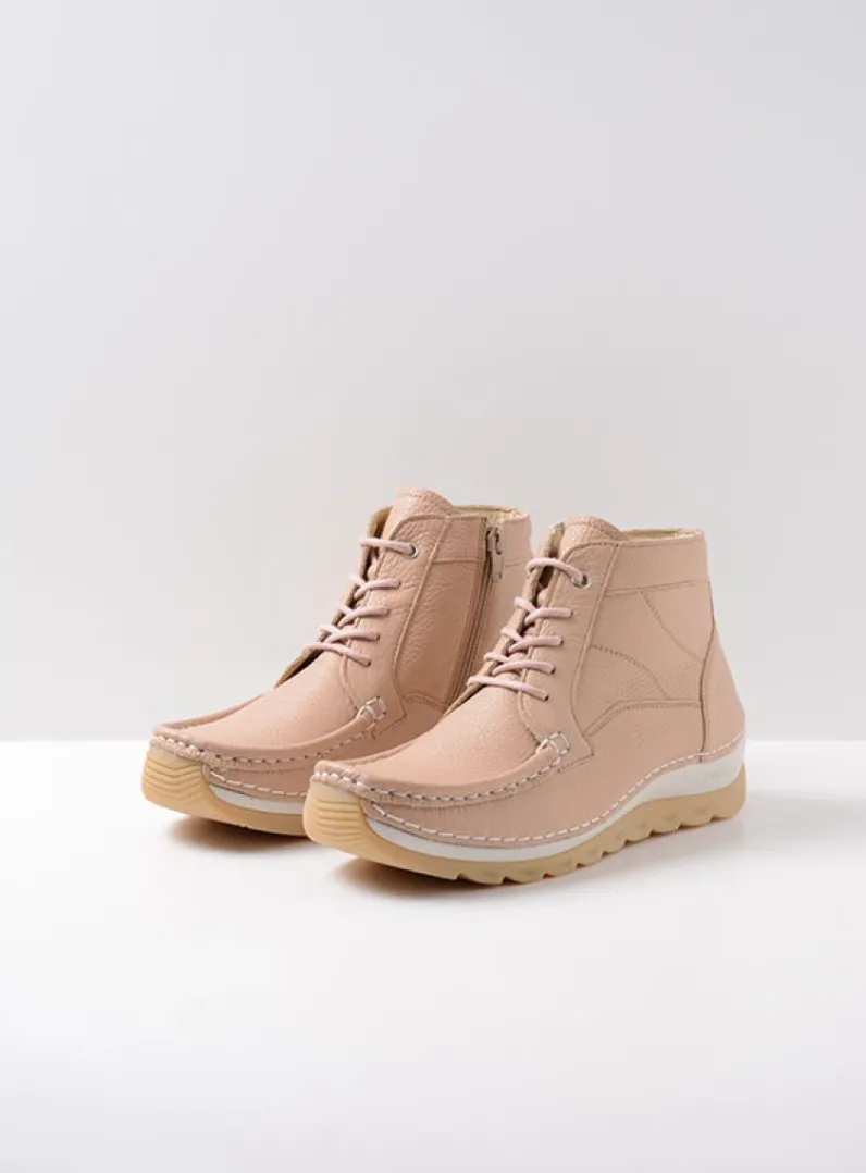DAMES Wolky Hoge Veterschoenen<Salado - lichtbeige leer