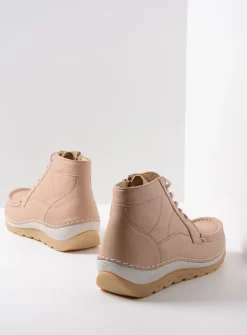 DAMES Wolky Hoge Veterschoenen<Salado - lichtbeige leer