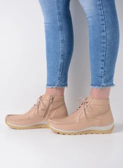 DAMES Wolky Hoge Veterschoenen<Salado - lichtbeige leer