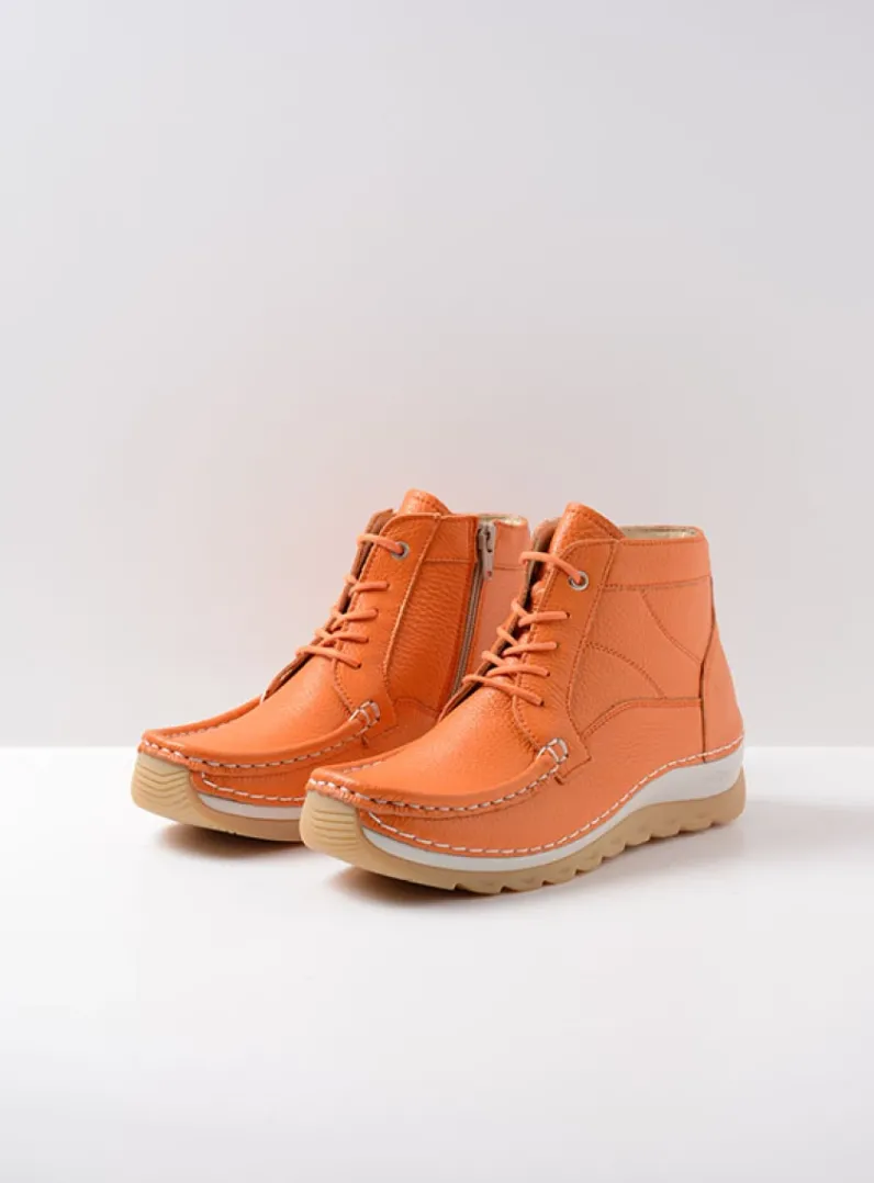 DAMES Wolky Hoge Veterschoenen<Salado - oranje leer