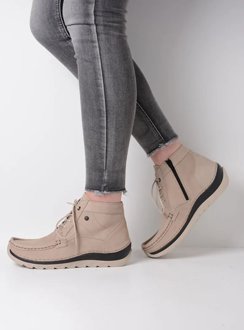 DAMES Wolky Hoge Veterschoenen<Salado - safari nubuck