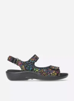 DAMES Wolky Sandalen<Salvia - zwart/multi flower nubuck