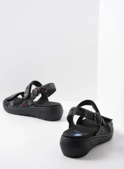 DAMES Wolky Sandalen<Santorini - zwart/blauw suede