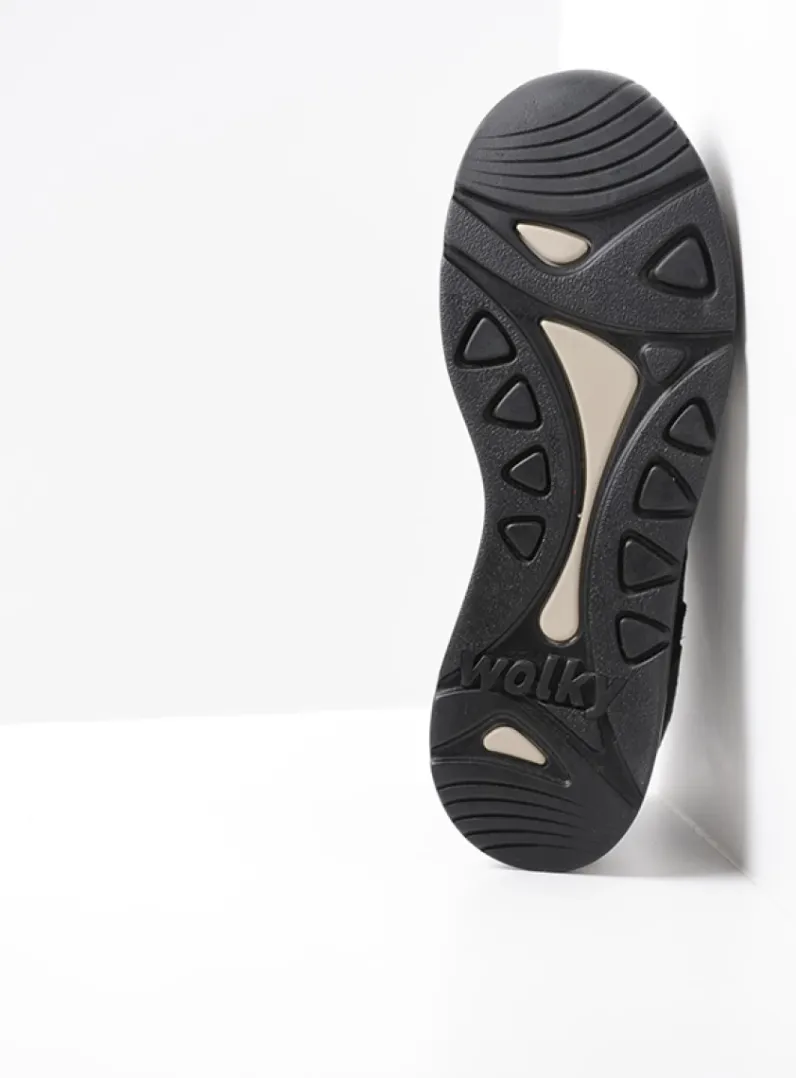 DAMES Wolky Lage Veterschoenen|Wandelschoenen<Sappho - donker taupe combi leer