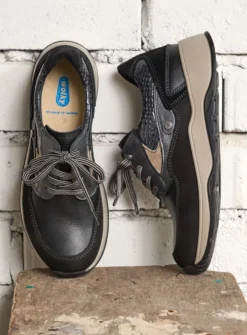 DAMES Wolky Lage Veterschoenen|Wandelschoenen<Sappho - zwart combi leer