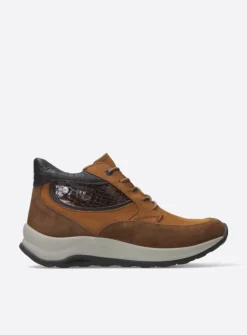DAMES Wolky Hoge Veterschoenen|Wandelschoenen<Scone - cognac combi leer