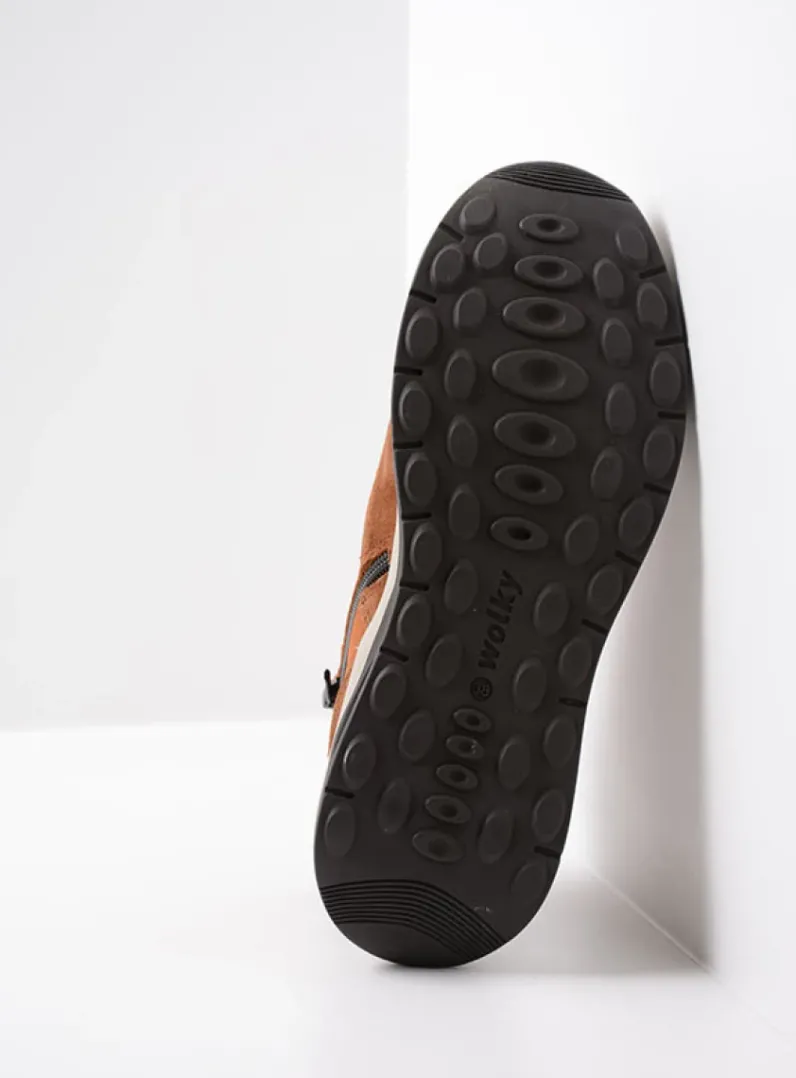 DAMES Wolky Hoge Veterschoenen|Wandelschoenen<Scone WR - cognac combi leer