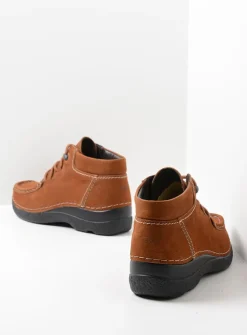 DAMES Wolky Hoge Veterschoenen|Herfst/Winter<Seamy Moc - cognac nubuck