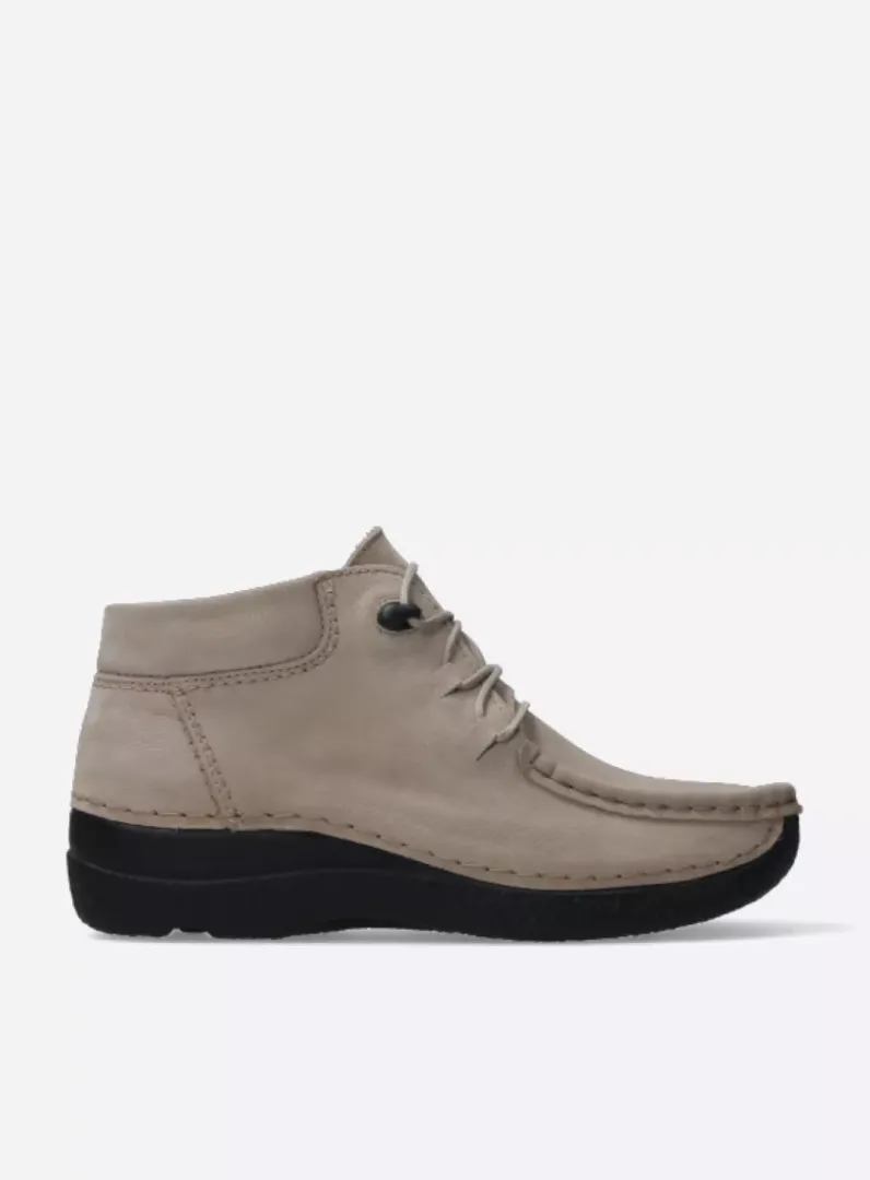 DAMES Wolky Hoge Veterschoenen|Herfst/Winter<Seamy Moc - safari nubuck
