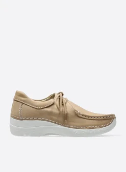 DAMES Wolky Lage Veterschoenen<Seamy Shoe - beige nubuck