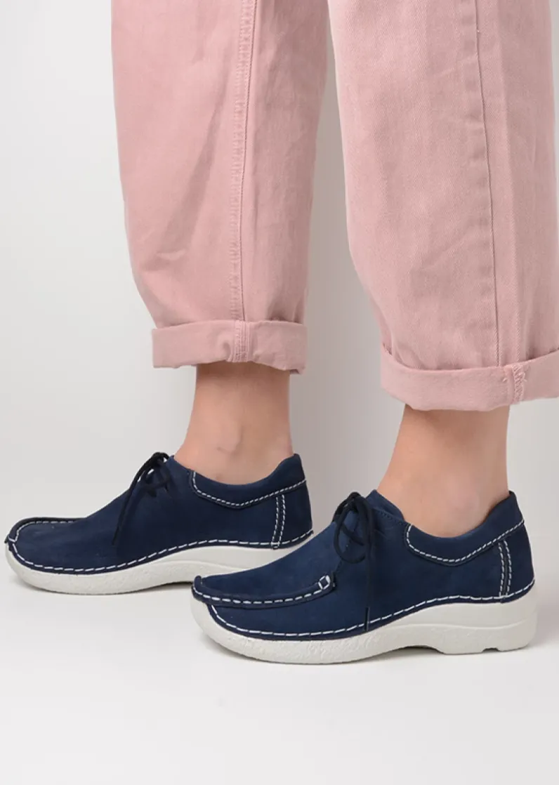 DAMES Wolky Lage Veterschoenen<Seamy Shoe - denim nubuck