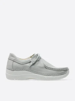 DAMES Wolky Lage Veterschoenen<Seamy Shoe - lichtgrijs nubuck