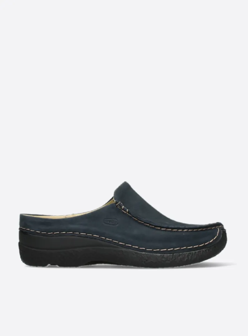 DAMES Wolky Slippers|Klompen<Seamy Slide - blauw nubuck