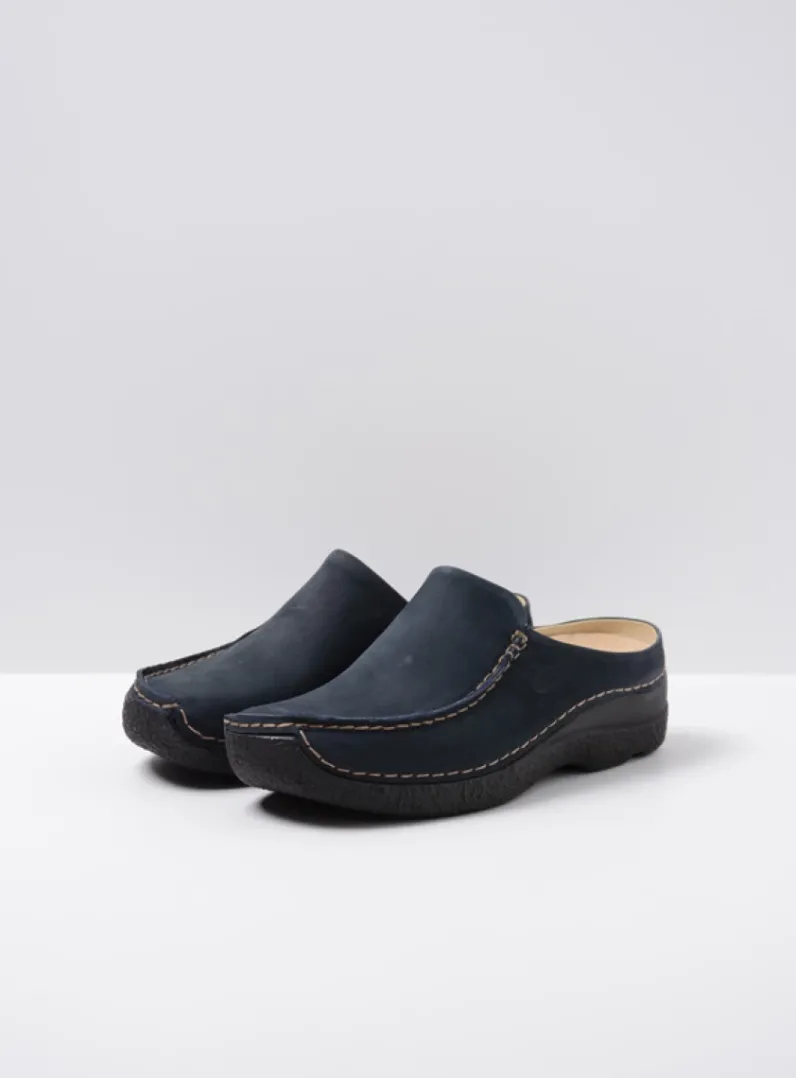 DAMES Wolky Slippers|Klompen<Seamy Slide - blauw nubuck