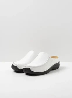 DAMES Wolky Slippers|Klompen<Seamy Slide - wit geprint leer