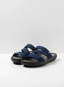 DAMES Wolky Slippers<Sense - blauw nubuck
