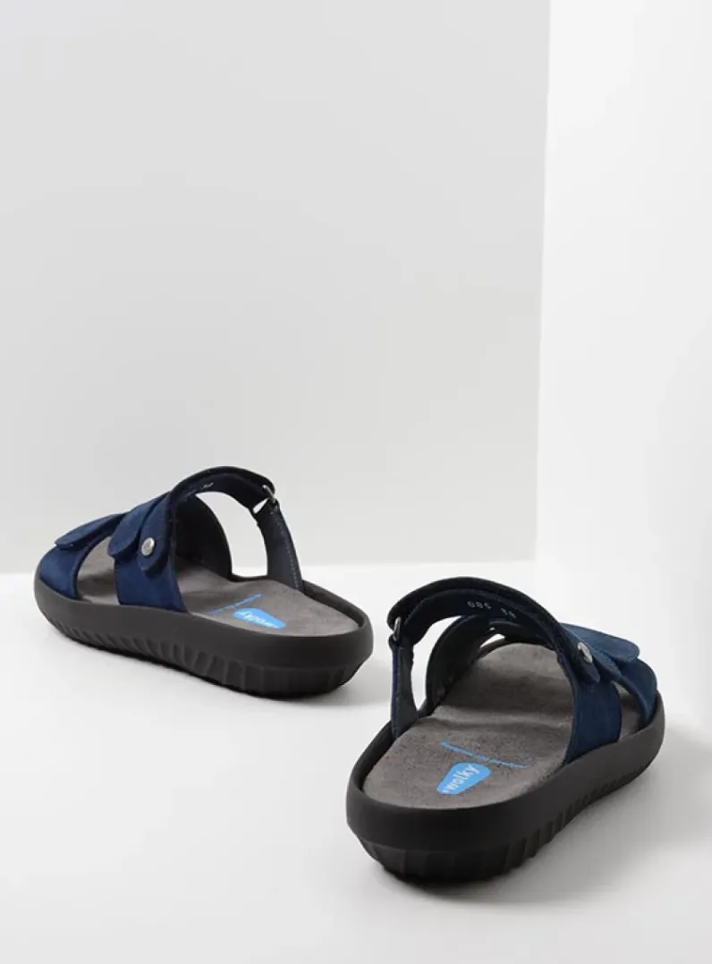 DAMES Wolky Slippers<Sense - blauw nubuck
