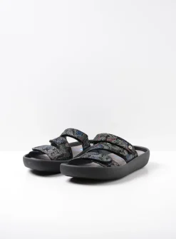 DAMES Wolky Slippers<Sense - zwart/blauw suede